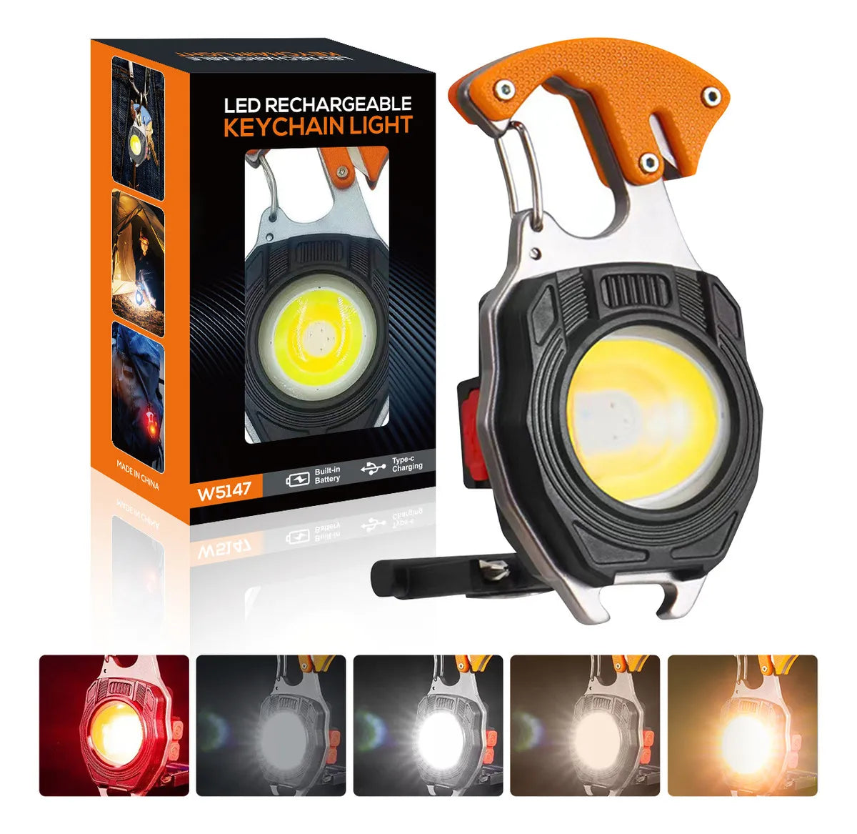 Linterna LED Recargable Multifuncional tipo llavero