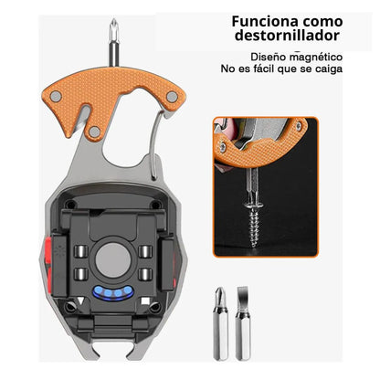 Linterna LED Recargable Multifuncional tipo llavero